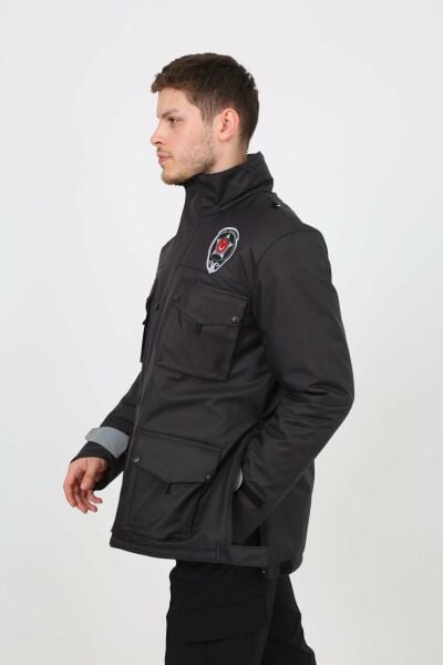 Yeni Kamu Personel Özel Güvenlik Tek Kaban (İçi Kapitoneli) Füme - 3XL