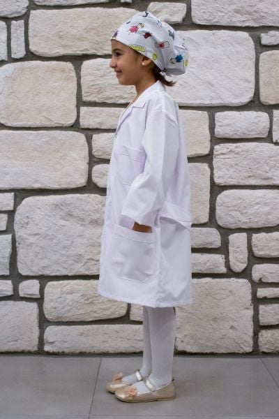 Çocuk Beyaz Doktor Önlüğü 5-6 yaş - Beyaz