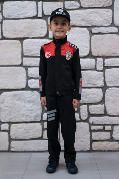 Çocuk Yunus Polis Kıyafeti 9-10 yaş - Siyah