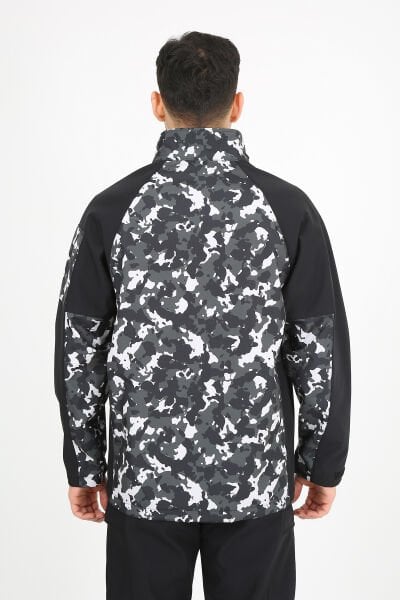 Softshell Kamuflaj Desenli Gri Siyah Mont Outdoor Mont