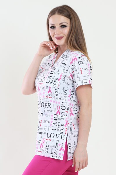 V Yaka Love Desenli Üst Ceket XS - Desenli