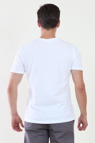 V Yaka Beyaz Tshirt M - Beyaz