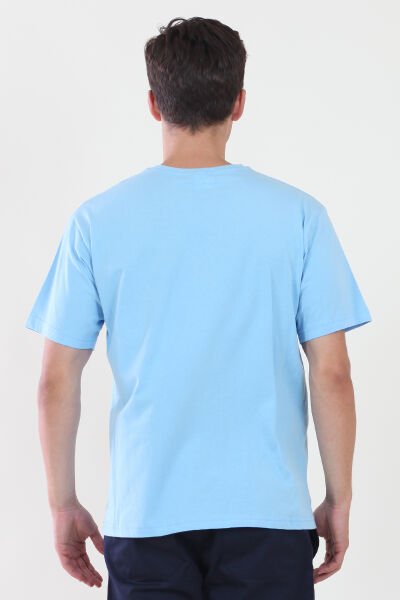 V Yaka Açık Mavi Tshirt M - Açık Mavi