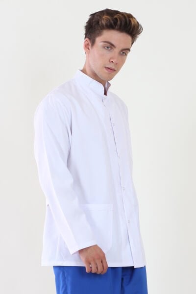 Ceket Boy Hakim Yaka Uzun Kol Bay Doktor Önlüğü L - Beyaz