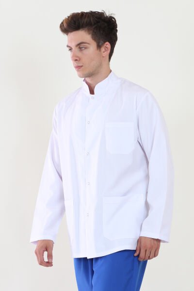 Ceket Boy Hakim Yaka Uzun Kol Bay Doktor Önlüğü L - Beyaz