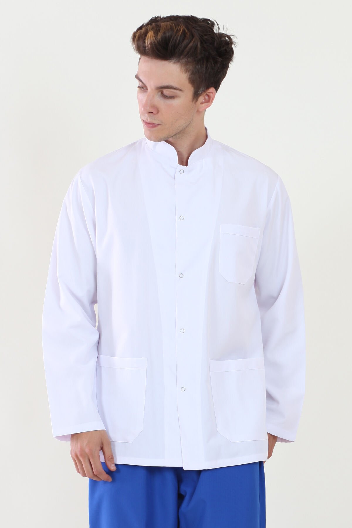 Ceket Boy Hakim Yaka Uzun Kol Bay Doktor Önlüğü L - Beyaz