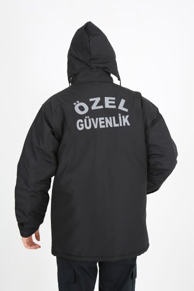 Erkek Siyah Güvenlik Kaban Siyah - XL