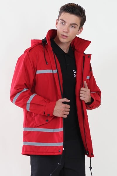 Erkek Kırmızı Güvenlik Kaban XL - Kırmızı