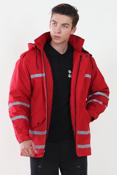 Erkek Kırmızı Güvenlik Kaban XL - Kırmızı