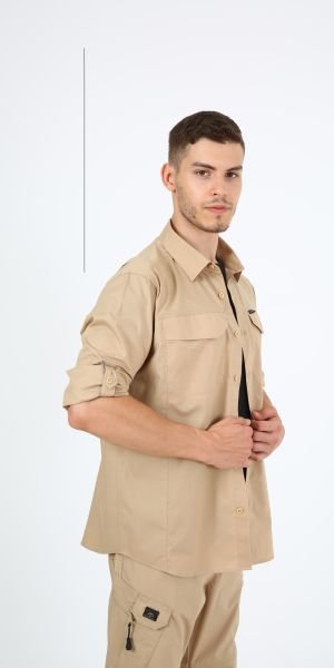 Monel Outdoor Bej Tactical Gömlek Taktik Giyim Ripstop Gömlek S - Bej