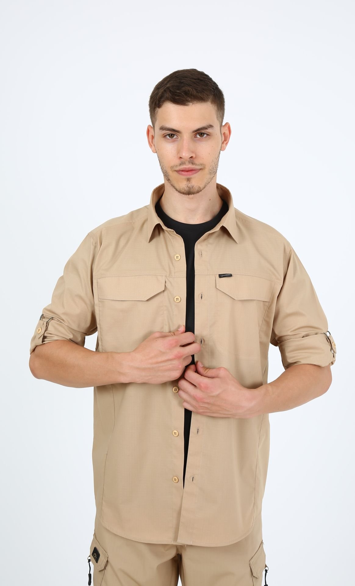 Monel Outdoor Bej Tactical Gömlek Taktik Giyim Ripstop Gömlek XXL - Bej