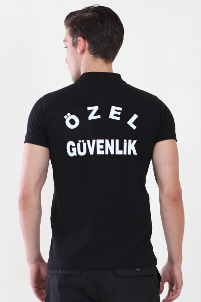 Erkek Özel Güvenlik Baskılı Siyah Güvenlik  Tshirt XS - Siyah