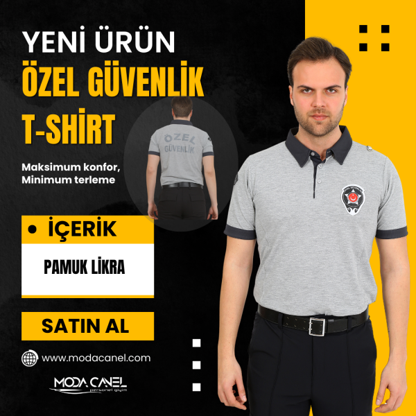 Yeni Kamu Personel Unisex Kalıp  Özel Güvenlik Yazlık  Pamuklu Tshirt