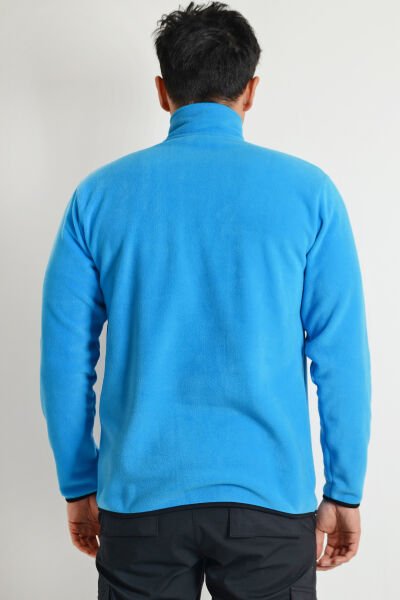 Monel Yarım Fermuarlı Turkuaz Mavi Polar 2XL - Turkuaz Mavi