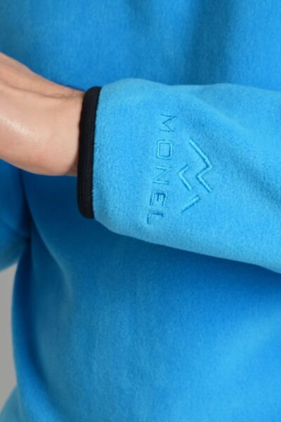 Monel Yarım Fermuarlı Turkuaz Mavi Polar 3XL - Turkuaz Mavi