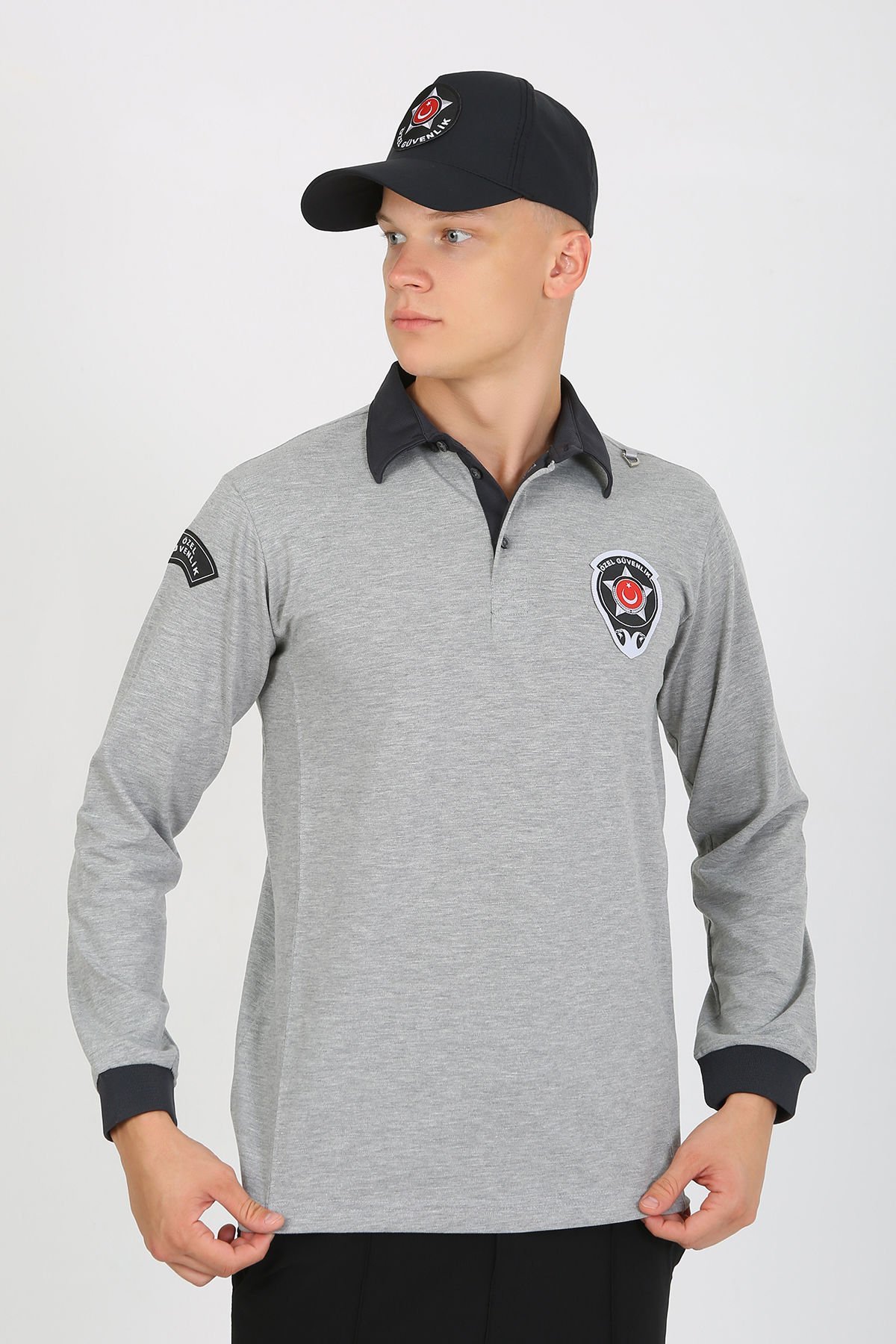 Yeni Kamu Personel Pamuklu Uzun Kol  Unisex Kalıp Özel Güvenlik Sweatshirt