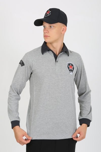 Yeni Kamu Personel Pamuklu Uzun Kol  Unisex Kalıp Özel Güvenlik Sweatshirt