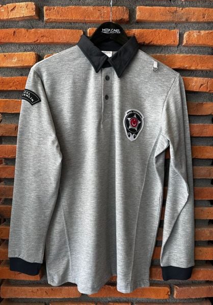 Yeni Kamu Personel Pamuklu Uzun Kol  Unisex Kalıp Özel Güvenlik Sweatshirt