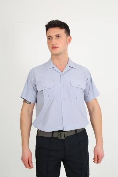 Erkek Apaç Yaka Gri Güvenlik Gömlek M - Gri