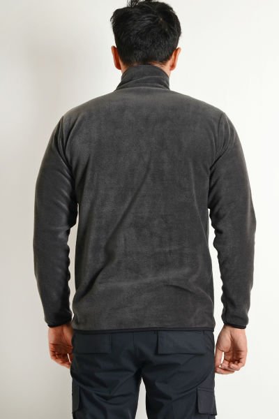 Monel Yarım Fermuarlı Füme Polar 2XL - Füme