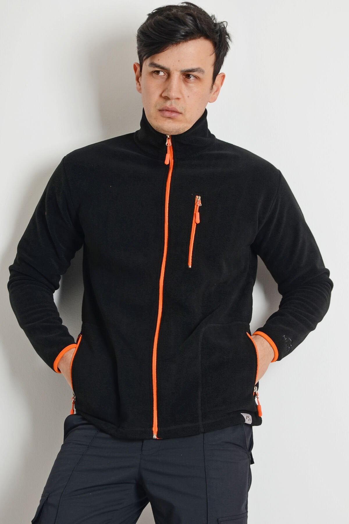 Monel Komple Fermuarlı Siyah Polar Mont XL - Siyah