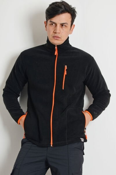 Monel Komple Fermuarlı Siyah Polar Mont XL - Siyah