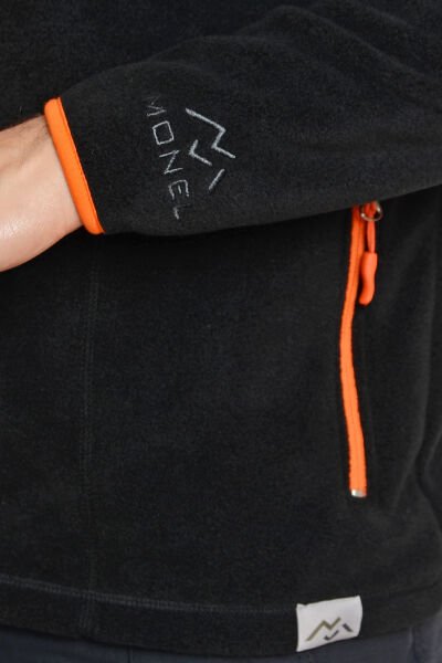 Monel Komple Fermuarlı Siyah Polar Mont 2XL - Siyah