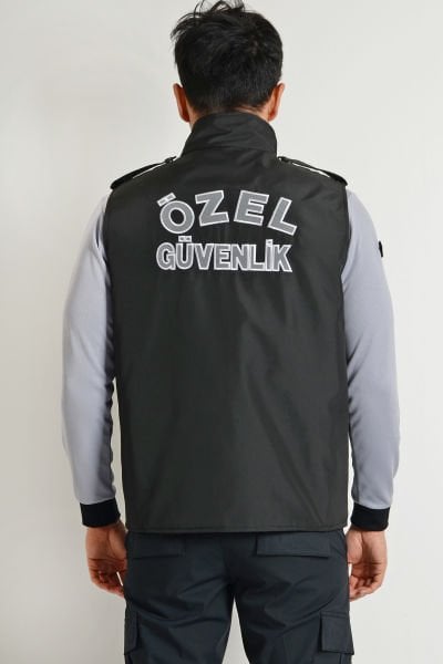 Güvenlik Nakışlı Yelek S - Siyah