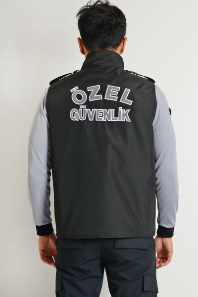 Güvenlik Nakışlı Yelek XL - Siyah