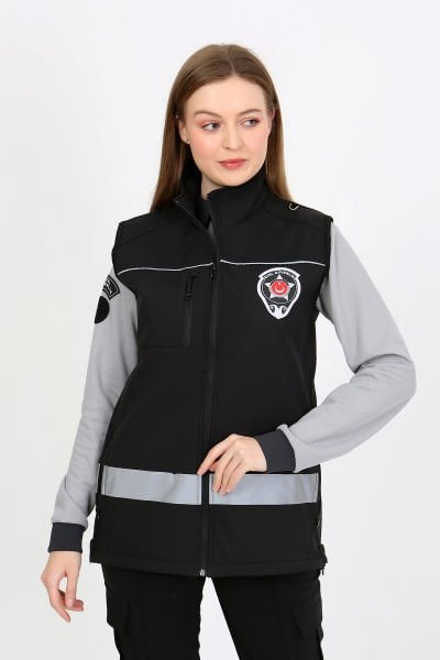 Yeni Tip Güvenlik Softshell Yelek (İçi Polarlı Softshell Kumaş, Slim Fit Kalıp)