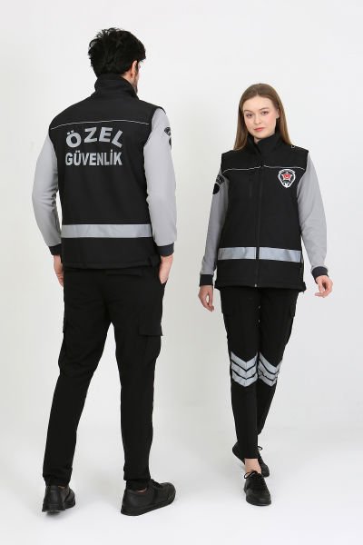 Yeni Tip Güvenlik Softshell Yelek (İçi Polarlı Softshell Kumaş, Slim Fit Kalıp)