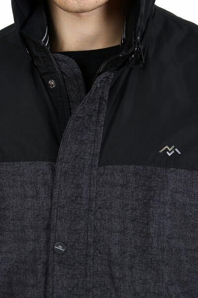 Monel Outdoor Erkek Ultra Hafif İki Renk Yağmurluk L - SİYAH-GRİ