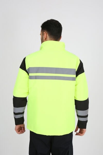 Reflektif Şeritli Motorcu Mont S