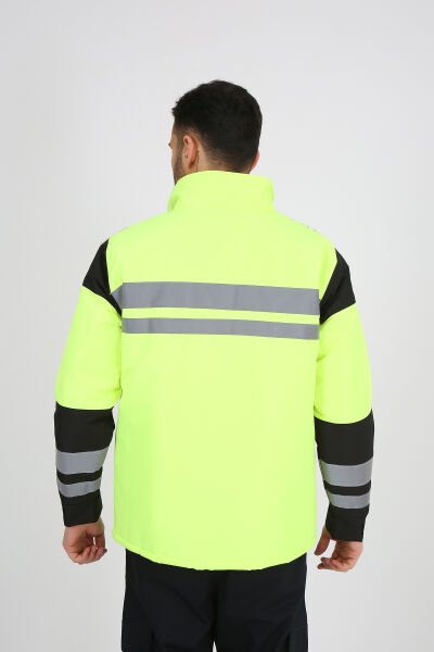 Reflektif Şeritli Motorcu Mont XXL