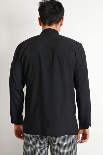 Erkek Likralı Siyah Modelli Gabardin Aşçı Ceketi