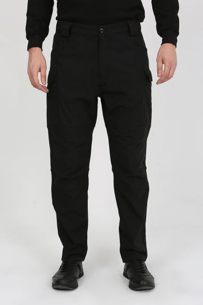Monel Outdoor Siyah Termo Likra (İçi Polarlı) Kışlık Siyah Su iticili Ripstop Taktik Pantolon