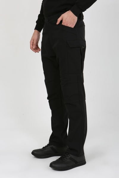 Monel Outdoor Siyah Termo Likra (İçi Polarlı) Kışlık Siyah Su iticili Ripstop Taktik Pantolon