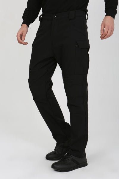Monel Outdoor Siyah Termo Likra (İçi Polarlı) Kışlık Siyah Su iticili Ripstop Taktik Pantolon