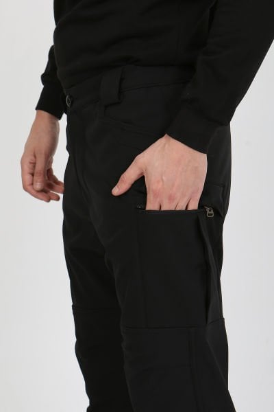 Monel Outdoor Siyah Termo Likra (İçi Polarlı) Kışlık Siyah Su iticili Ripstop Taktik Pantolon