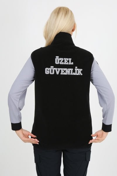 Siyah Güvenlik Polar Yelek (Armalı ve Sırt Nakışlı) S - Siyah