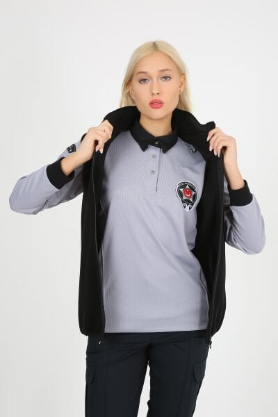 Siyah Güvenlik Polar Yelek (Armalı ve Sırt Nakışlı) XL - Siyah