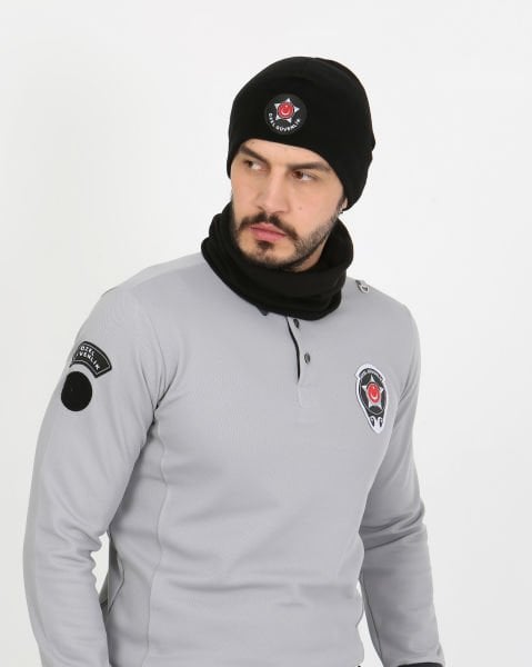 Özel Güvenlik Siyah Armalı Polar Bere ve Polar Boyunluk Takım (Bere-Boyunluk Takım)