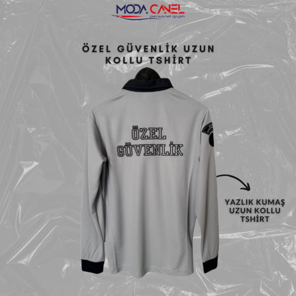 Yeni Kamu Personel  Yazlık Kumaş Uzun Kollu  Unisex Kalıp Özel Güvenlik Tshirt