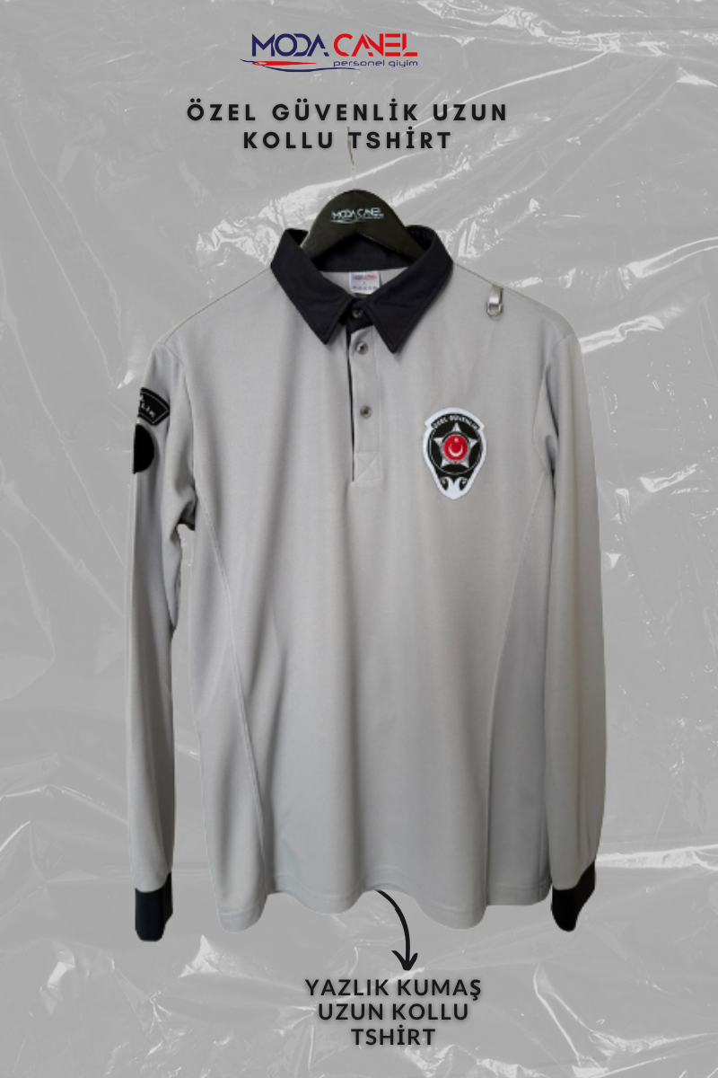 Yeni Kamu Personel  Yazlık Kumaş Uzun Kollu  Unisex Kalıp Özel Güvenlik Tshirt