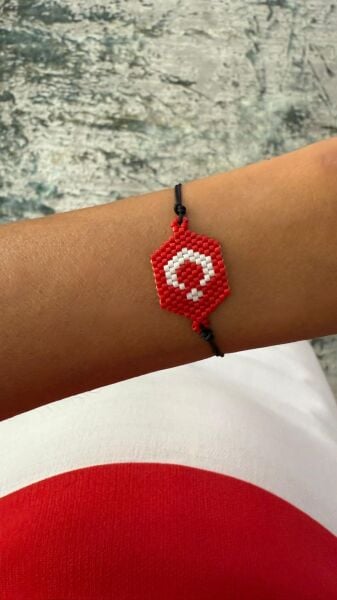 LAPIS Miyuki Boncuk El Yapımı Türk Bayrağı Sembollü Bileklik