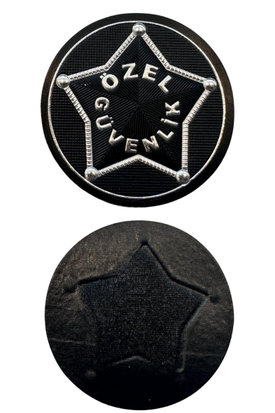 3D Özel Güvenlik  Arması (Yuvarlak, 7*7, Arkası Cırtsız)  Kabartmalı Göğüs Kol Patch Arma