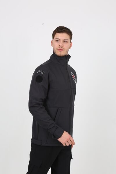Yeni Kamu Personel Özel Güvenlik Kışlık Softshell Mont Füme - L - Dokuma Arma