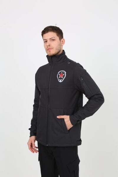 Yeni Kamu Personel Özel Güvenlik Kışlık Softshell Mont Füme - M - Dokuma Arma