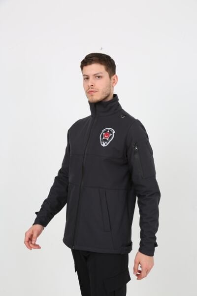 Yeni Kamu Personel Özel Güvenlik Kışlık Softshell Mont Füme - M - Dokuma Arma