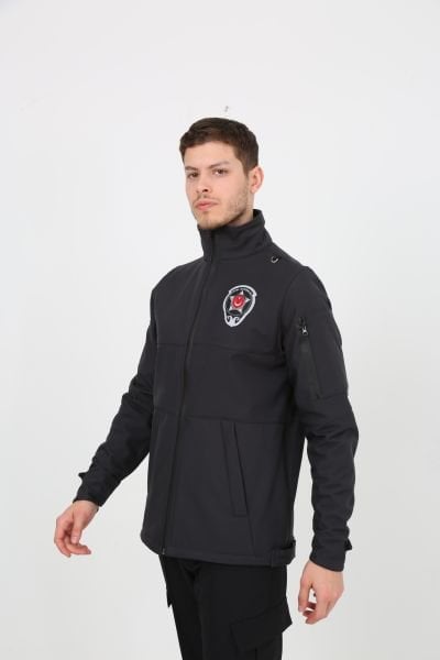 Yeni Kamu Personel Özel Güvenlik Kışlık Softshell Mont Füme - XXL - Dokuma Arma